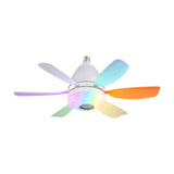 Maxbell Ceiling Fan with Light with Remote Ceiling Lighting for Bar Dorm Living Room Colorful