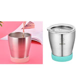 2 Pieces Stainless Steel Cup Outdoor Coffee Tea Juice Water Drinks Mug Green