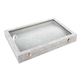 Maxbell Necklace Organizer Tabletop Dustproof Jewelry Storage Case Jewelry Organizer Grey