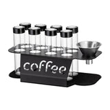 Maxbell Single Dose Coffee Bean Storage Transparent 8 Tubes for Coffee Shop Cafe Bar