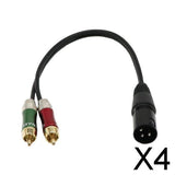 Maxbell 4xXLR Male to 2 x RCA Male Audio Cable 0.3m