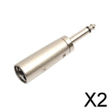 Maxbell 2x3Pin XLR Male to 1/4" 6.35mm Mono Male Plug Audio Cable Microphone Adapter