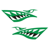 Maxbell 2 Pieces Vinyl Shark Teeth Mouth Decals Stickers for Kayak Canoe Boat Green - Aladdin Shoppers