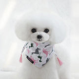 Maxbell Maxbell Dinosaur Pattern Pet Dog Puppy Collar Tassel Stretchable Saliva Towel S Pink