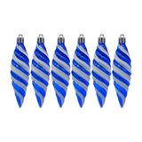 6Pcs Christmas Tree Decorations Charm Pendants for Cafe Engagement Festivals Blue