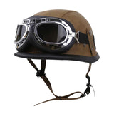 Maxbell Retro Helmet Protection with Goggles Vintage Cap Half Face Helmet Unisex Men M