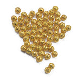 Maxbell 100pcs 6 mm Round Metal Spacer Beads Jewelry DIY Making Loose Charms Gold - Aladdin Shoppers