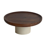 Round Riser Decorative Tray Display Farmhouse Serving Cabinet Pedestal Stand 21cmx8.5cm