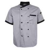 Maxbell 2Pieces Chef Jacket Uniform Short Sleeve Hotel Kitchen Apparel Cook Coat L