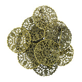 Maxbell 100g Colorful Round Glass Mosaic+10 Pieces Pin Back Blank Brooch Settings