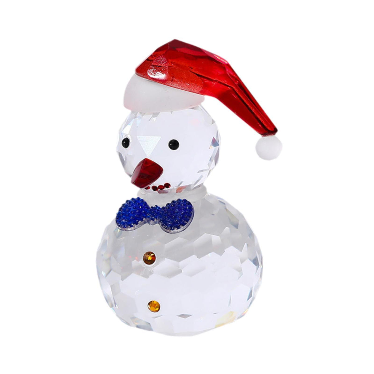 Maxbell Snowman Figurine Clear Christmas Desktop Ornaments for Christmas Table Decor Blue