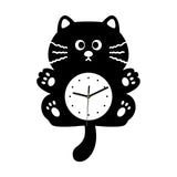 Maxbell Cat Shaped Wall Clock Cute Kids Room Clock for Farmhouse Hotel Cafe black