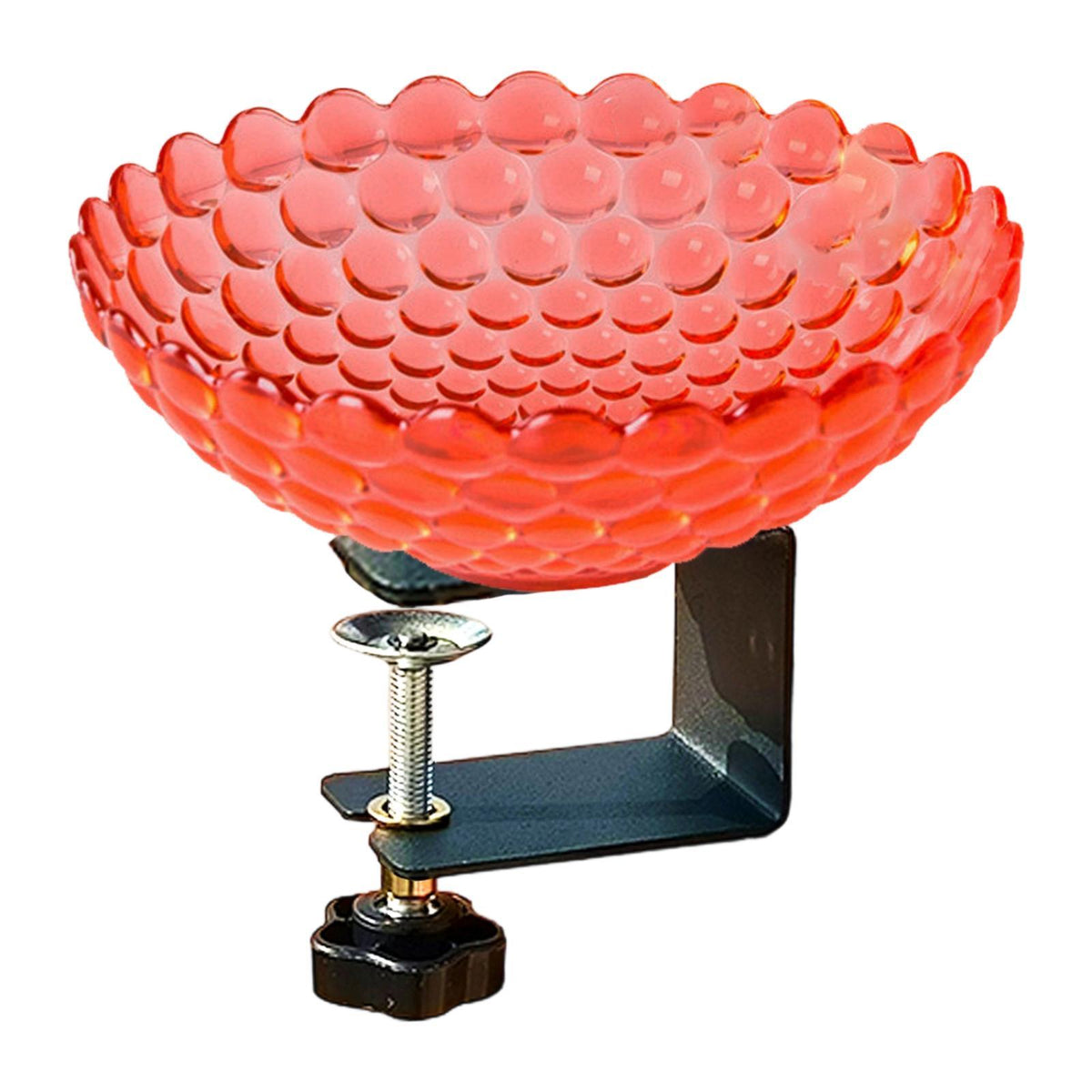 Maxbell Deck Mounted Bird Bath Decor Balcony Railing Birdbath for Yard Patio Outdoor Scarlet