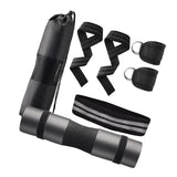 Maxbell Workout Straps Ankle Brace Set for Women Men Strength Training Booty Workout Black