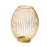 Maxbell Metal Cage Candlestick Hollow Out Candelabra Home Party Pillar Candle Holder 18cmx23cm Golden
