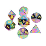 Maxbell Fashion Waisted Dice Cup Shaker + 7 Set Rainbow Zinc Alloy Multi-sided Dice