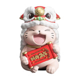 Maxbell Lucky Cat Figures Table Centerpiece Crafts Sculpture for Desk Cabinet Office red