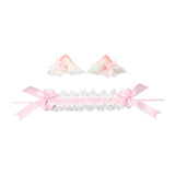 Maxbell Lolita Hair Accessories Elegant Lace Headband for Photo Props Party Supplies Pink