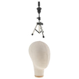Maxbell Cork Canvas Block Mannequin Model Head Wigs Making Display w/ Tripod Stand