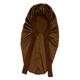 Maxbell Satin Bonnet Elastic Bath Hat Women Hair Bonnet for Makeup Bath Washing Face Brown