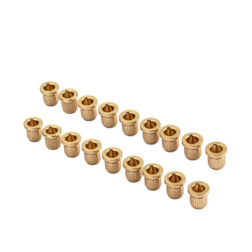 Maxbell Maxbell Set of 18 Gold Cup Style Guitar String Ferrules for Tele String Thru Guitar Parts