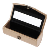 Maxbell Leather Lipstick Case Holder Storage Box mirror Purse Pocket Champagne
