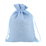 Maxbell 50 Pieces Gift Bags with Drawstring Drawstring Bag for Grocery Party Wedding Blue