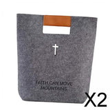 Maxbell 2xFelt Tote with Handle Handbag Church Bible Carrying Case Christian Gifts