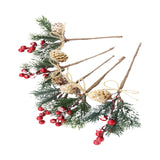 Maxbell Maxbell Christmas Artificial Berries Branches for Holiday Festival Table Centerpiece Red