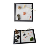 Maxbell 2pcs Wood Zen Sand Box Mini Desktop Sandbox Garden Office Decor Ornaments