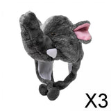 Maxbell 3xWinter Cartoon Animal Hat Elephant Child Costume for Dress up Party Festival