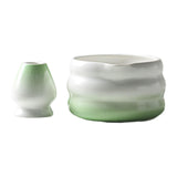 Maxbell Matcha Bowl with Whisk Holder Gift Japanese Matcha Tea Set for Matcha Powder Green