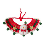 Maxbell Cat Knitted Collar Festive Decoration Dress up Soft for Dogs Cats Hand Woven green balls M