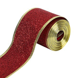 2inch x 90 Yards Christmas Wired Edge Ribbon Flexible for Christmas Projects Red