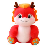 Maxbell Dragon Plush Toy Lovely 2024 Dragon Year Mascots Doll for Home Table Holiday Red