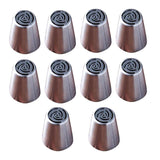 Maxbell Maxbell 10x Russian Piping Tips Set Kitchen Gadgets Flower Frosting Tips for Cookies D