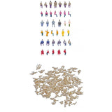 Maxbell 50x Painted + 100x Unpainted Model Train Seated People Passengers Figure 1:87 HO