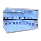 1/64 Diorama Car Parking Lot Double Layered Exhibition Hall with Light Decor Style C