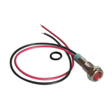 Maxbell 2pcs 6mm 12V Signal Power Supply LED Metal Indicator Lamp Pre-Wired Blue+Red