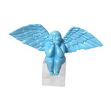 Angel Figurine Cute Craft Collectible Figurine for Desktop Home Office House Blue