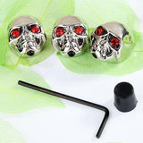 Maxbell 2x3 pcs Metal Skull Volume Knobs for Electric Guitar - Silver Tone