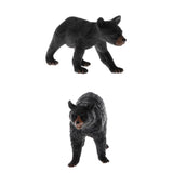 Maxbell 2pcs Simulation Animal Model Figure Toys Figurine Home Decor Black Bear