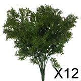 Maxbell 12xArtificial Plastic Plant 6 Branches Parsley Grass Home Wedding Decor