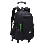 Maxbell Rolling Backpack Portable Nylon Trolley Suitcase for Business Travel Camping Green 2 Large Wheels