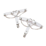Maxbell 2x Thigh Garter Punk Elastic Garter Belt for Club Festival Outfits Halloween White