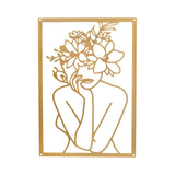 Maxbell Maxbell Metal Wall Art Decor Sculpture Female Body Woman Wall Art Line Drawing Cheek Support