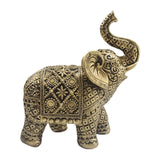 Maxbell Elephant Figurine Collection Desktop Ornament for Bookshelf Living Room Desk Gold