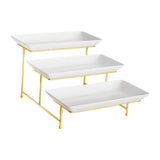 Maxbell 3 Tier Serving Stand Party Display Set for Entertaining Food Display Dessert Gold