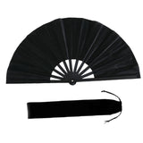 Maxbell Folding Fan Decorative Boots on The Ground Fan for Festival Carnival Black