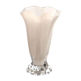 Maxbell Petals Glass Vase Portable Plant Flower Container for Cafe Dining Room Decor White
